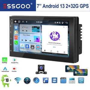 Carplay 7" Doppel DIN 2+32G Autoradio Android 13 GPS Navi BT RDS FM WIFI +Kamera - Bild 1 von 13
