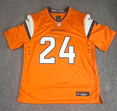 Camiseta Nike Broncos Para Hombre XL Naranja #24 Zac Bryan NFL Fútbol Ingeniería Musical Foto 1 de 4