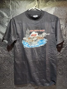 Vintage USS Kitty Hawk Tshirt Sz S US Navy Supercarrier Ship Hanes Single Stitch - Imagen 1 de 4