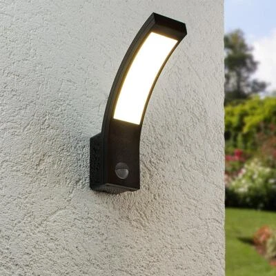 LED Außenwandleuchte schwarz 15W neutralweiß IP54 mit Sensor Wandleuchte - Bild 1 von 4