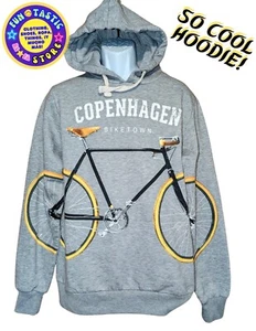 SUDADERA CON CAPUCHA GRIS UNISEX. Marca FOX PREMIUM. COPENHAGEN BIKE TOWN. Talla L. HOMBRE MUJER. - Imagen 1 de 15