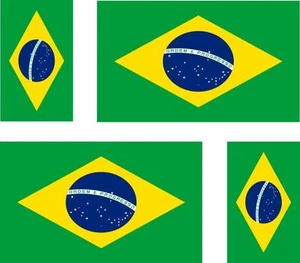 4 x Autocollant sticker voiture moto valise drapeau bresil bresilien - Imagen 1 de 1
