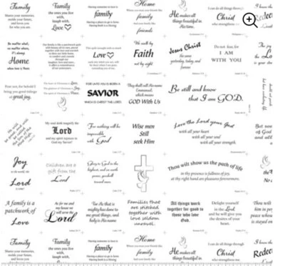 TECIDO DE ALGODÃO ESCRITURA FÉ CRISTÃ 1/2 JARDA 18x44 100% ALGODÃO ESCOLA BÍBLICA - Imagem 1 de 4