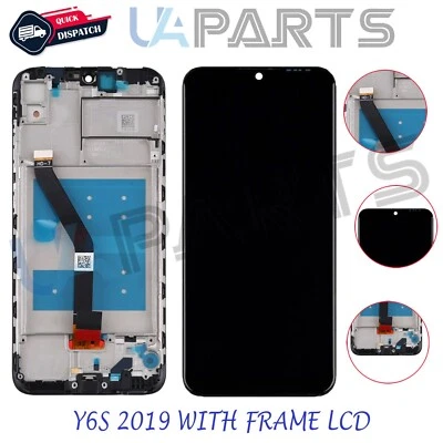 UA PARTS New Huawei Y6s 2019 JAT-LX1 LCD Touch Screen Digitizer Display With Frame Black