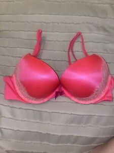 Victoria Secret Hot Hot Pink Floral Lace Very Sexy Padded Push Up 34B Wired Bra