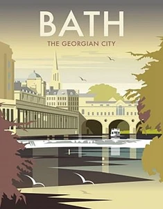 Bath The Georgian City By David Thompson steel fridge magnet - Picture 1 of 1