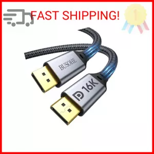 BUSOHE 16K Displayport Cable 2.1 6FT, DP to DP 2.0 Cable (16K 60Hz, 8K 120Hz, 4K - Picture 1 of 2