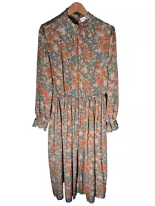 Womens Maxi Dress Size X Large Pleated Prairie Western Cottagecore Boho Hippie - Picture 1 of 10