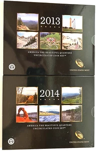 2013 / 2014 America the Beautiful Quarters Uncirculated Coin Sets (2) - Picture 1 of 2
