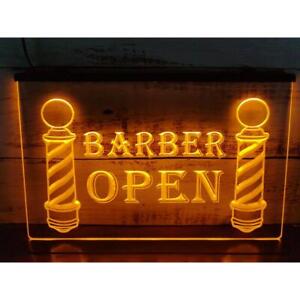 Barber Poles Display Hair Cut LED Neon Sign - 3D Carving Wall Art - for Store
