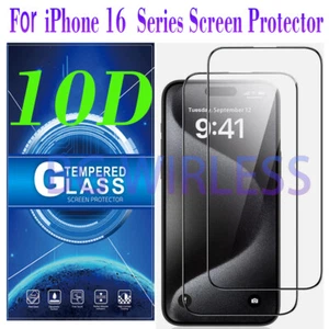 2 Pack 10D Tempered Glass Screen Protector For iPhone 16/16 Pro Max/16PLUS/16 - Picture 1 of 12