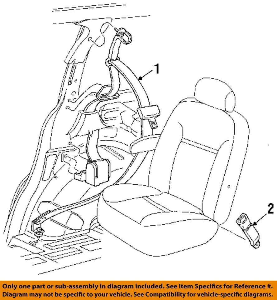 Sistemas de retención Windstar Ford OEM 95-98 cinturones de seguridad traseros-hebilla F78Z1660045AAB Foto 1 de 1