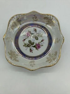 Dish Vanity Tray Trinket Plate Floral Made In Japan - Picture 1 of 5
