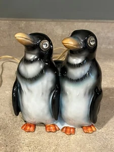 Antique Vintage Germany Perfume TV Lamp Light Pair Mates Penguin Porcelain? 9045 - Picture 1 of 24
