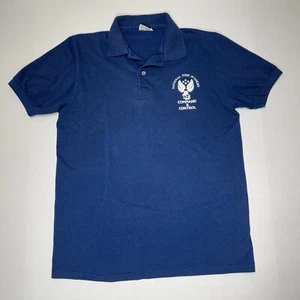 Vtg NATIONAL FIRE ACADEMY Blue Polo 1/4 Button T-Shirt Size M Command & Control - Picture 1 of 14