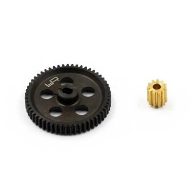 Yeah Racing AXSC-074 Steel 55T Spur Gear w/ 11T Pinion : Axial SCX24 - Image 1 of 2