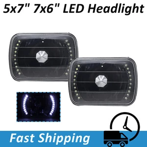 Pair Fit For Chevy Express Cargo Van 1500 2500 3500 5x7" 7x6" LED Headlights - Picture 1 of 6