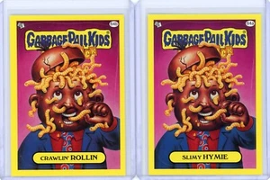 Garbage Pail Kids Flashback 3 SLIMY HYMIE & CRAWLIN' ROLLIN 64A/B Base Stickers - Picture 1 of 1