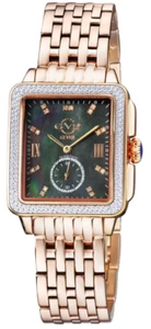 GV2 by Gevril Womens 9250B Bari Rose Gold IP Bracelet Diamond Swiss Quartz Watch - Picture 1 of 24