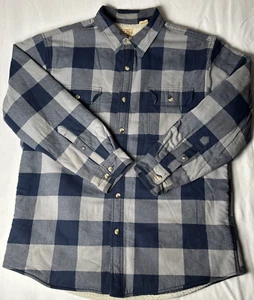 Red Head HEAVY DUTY Shacket Fleece Lined Flannel Navy Blue Plaid Shirt Size XL - Picture 1 of 8