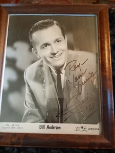 BILL ANDERSON HAND SIGNED 8x10 PHOTO COUNTRY MUSIC STAR LEGEND AUTOGRAPHED COA - Picture 1 of 5