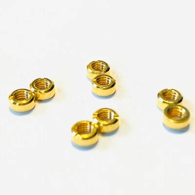 Circular Nut Brass Gold-Plated for LP Cartridge Headshell Turntable Tonearm - Image 1 of 2