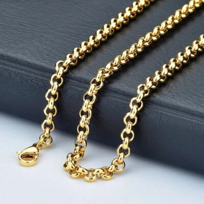 Collar unisex Belcher para hombre y mujer L = 66 cm = 26” pulgadas 18 quilates 18 quilates chapado en oro Reino Unido” Foto 1 de 4