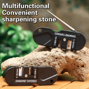 Portable Tungsten Ceramic Carbide Knife Whetstone Sharpener Tool Camp Outdoor_wf