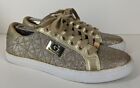 G by Guess GGOffice2 Gold Glitter Sparkle Fashion Sneaker Shoes~US 7.5