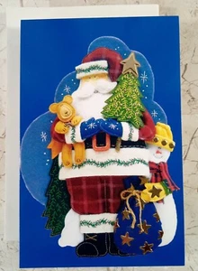 Carlton AGC American Greetings VTG Christmas Cards Envelopes USA Folk Art Santa - Picture 1 of 3