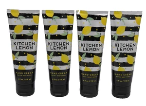 4 Bath Body Works KITCHEN LEMON Hand Cream Shea BUTTER VITAMIN E RETIRED - Picture 1 of 3