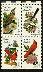 Scott 1955-1956, 1965-1966 20¢ State Birds & Flowers MNH Free Shipping!!! - Picture 1 of 1