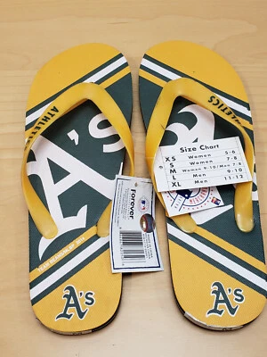 Forever Collectibles Unisex Oakland Athletics Slippers Baseball  - Image 1 of 3