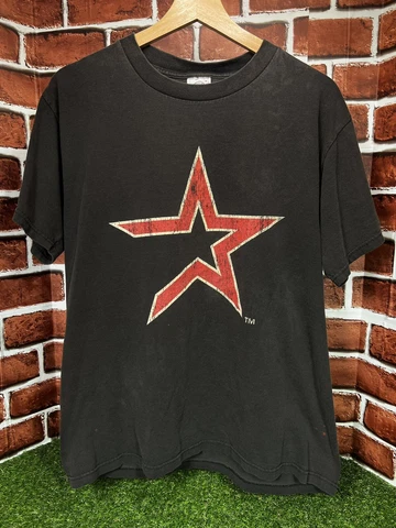 Vintage Houston Astros 2000 Randalls Promo Throwback Logo Tshirt RARE Distressed Cover