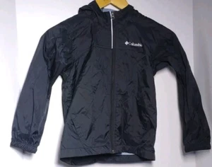 Columbia Glennaker Jacket Boys XS waterproof nylon hooded reflective logo black - Picture 1 of 17