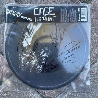 Cage The Elephant - Free Love  7” Picture Disc Vinyl Signed Autographed - Image 1 of 4