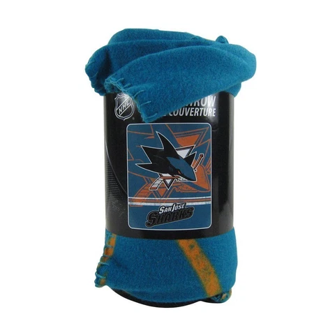 NHL San Jose Sharks Soft Fleece Throw Blanket 50"X60" - Official Licensed Cover