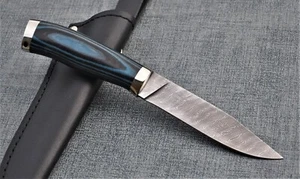 Outdoor Jagd Messer Damast Damaszener Stahl Russland HRC 62 Handarbeit Соболь - Bild 1 von 11