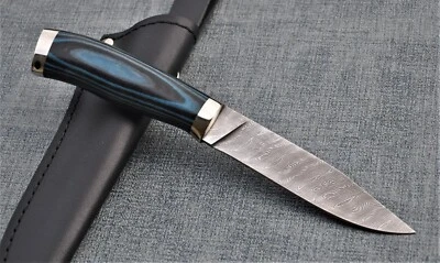 Outdoor Jagd Messer Damast Damaszener Stahl Russland HRC 62 Handarbeit Соболь - Bild 1 von 4