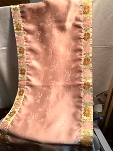 Vintage Dusty Rose Satin Table Runner Dresser Scarf 13" x 38" Bev - Picture 1 of 7