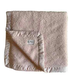 The Land of Nod Pink Sherpa Satin Trim Baby Cuddle Me Nursery Blanket 2016 Warm - Picture 1 of 6