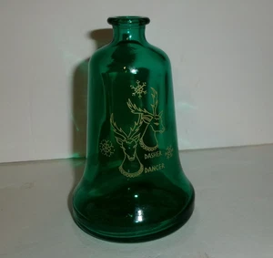 BOTTIGLIA VETRO vintage 1982 WHEATON CHRISTMAS DASHER BALLERINA BABBO NATALE RENNA a forma di campana - Foto 1 di 3