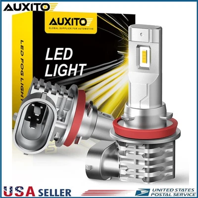 Golden H11 LED Fog Lights for Acura CSX 2006-2011 ILX 2013-2018 MDX 2007-2013 N - Image 1 of 4