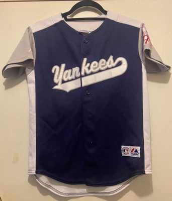 Camiseta Jason Giambi #25-NY Yankees Majestuosa Azul y Blanca/W Parche Yankees-Juventud Foto 1 de 4