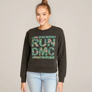 NWT Run DMC Dark Gray Sweatshirt Sz 14/16 Girls - Picture 1 of 7