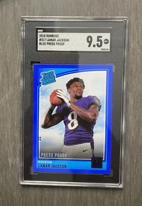 2018 Panini Donruss #317 Lamar Jackson Blue Press Proof - SGC 9.5 - Bild 1 von 3