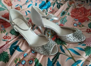 Jenny Packham Wedding Bridal Heels Strappy ShoesOpen Toe Size UK 5 EU 38 VGC - Picture 1 of 8