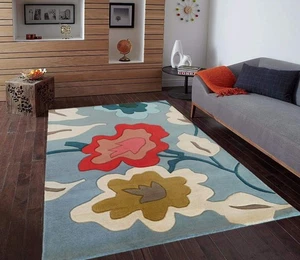Floral Traditional Oriental Area Hand Tufted Rug Wool, for Interior Aesthetics.. - Picture 1 of 5