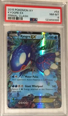2015 Pokemon XY Primal Clash PSA 8 Kyogre EX Ultra Rare HOLO #54 FRESHLY GRADED - Image 1 of 2