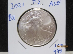 1 oz ounce .999 Fine American SILVER Eagle in flip 2021 P Type 2 - Picture 1 of 3